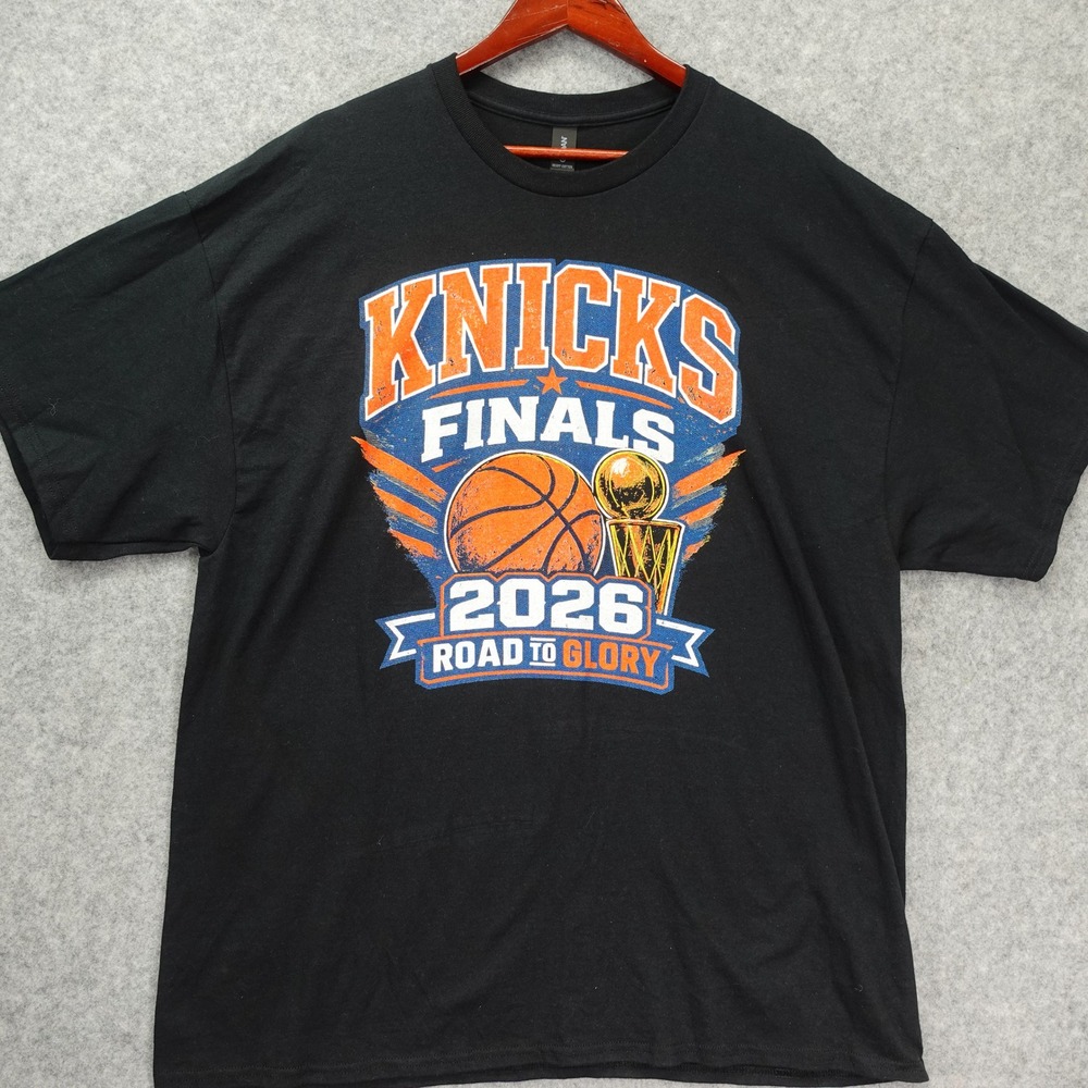 New York Knicks T Shirt Black 2XL NBA Finals 2026 Road To Glory Basketball Tee